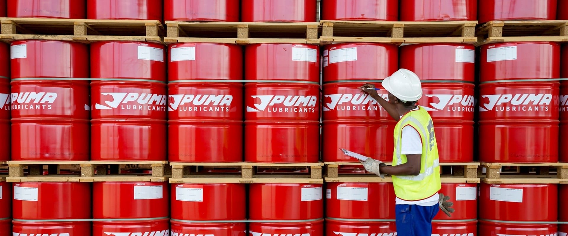 Puma Lubricants drums being inspected