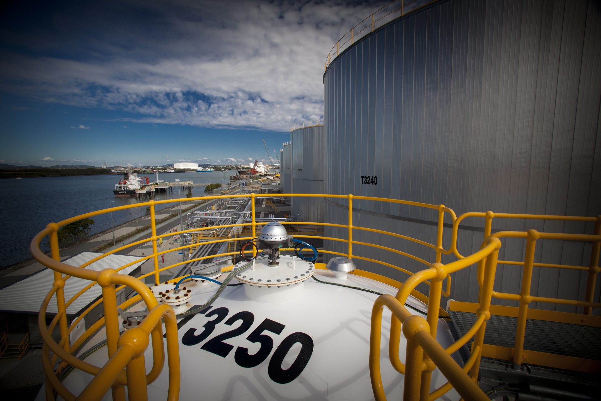 bitumen tank view over ocean